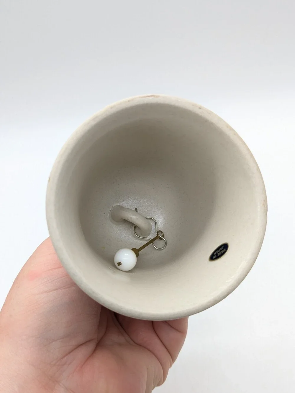 Vintage Mississippi Pink Cream Tan Ceramic Souvenir Bell